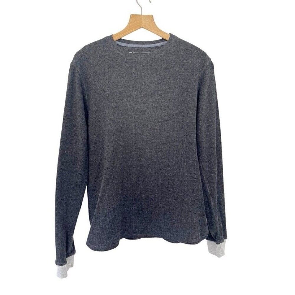 Levis Men's Sz Large Dark Gray Long Sleeve Crew Neck Thermal Shirt